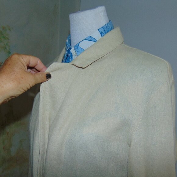 Sanctuary Blazer Linen Oversized Women's Blazer Creme Tan Pockets Lagen Look XL - Picture 2 of 9